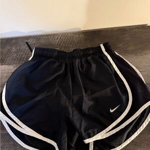Nike Women's Black and White Athletic Shorts